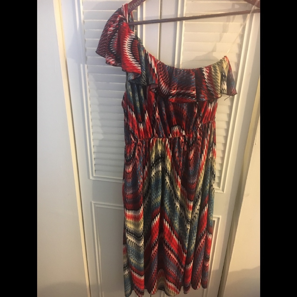 One Shoulder Ruffle Dress - Picture 2 of 2
